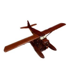 DHC2 Dehavilland Mahogany Wood Desktop Airplane Model