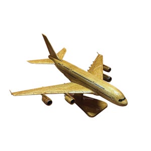 Airbus 380 Mahogany Wood Desktop Airplane Model