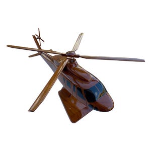 S76 Sikorsky Mahogany wood Helicopter model