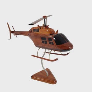 Bell 206/OH-58 A-C Mahogany Wood Desktop Helicopter Model