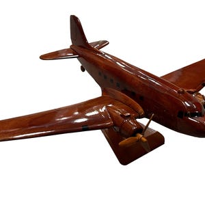 DC3 Dakota Mahogany Wood Desktop Airplane Model
