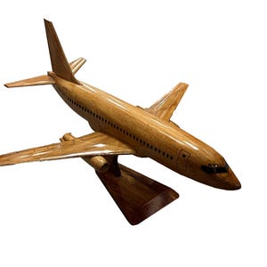 737 Mahogany Wood Desktop airplane Model