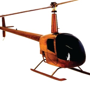 Robinson 22 Helicopter Mahogany wood model