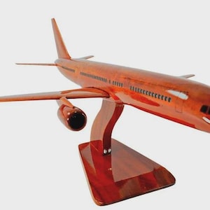 B-757 Mahogany Wood Desktop Airplane Model