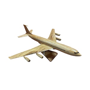 707 Mahogany Wood Desktop Airplane Model