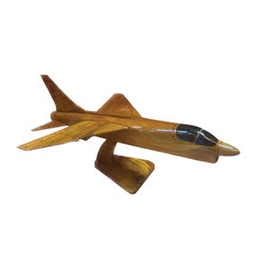 F8 Crusader Mahogany wood Airplane model