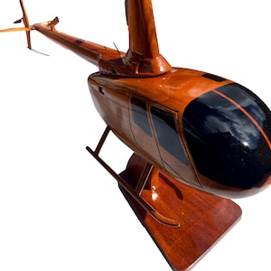 Robinson 66 Mahogany wood Helicopter model