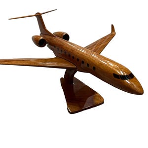 Gulfstream G-700 Mahogany Wood Desktop Airplane Model