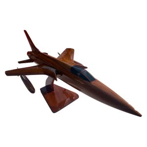 F105 Thunderchief Mahogany wood Airplane model