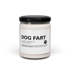 Funny Dog Fart Scented Soy Candle, Cheeky Pet Lover Gift, Hand Poured, Paw Print Label, Snuggle Hustle Candle Co