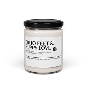Funny Frito-Feet Scented Candle, Cozy Dog Parent Gift, Snuggle Season Decor, Funny Pet Lover Present, Warm Paw Smell, Mystery Snack Aroma