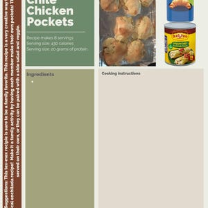 Carte recette de poches de poulet au piment vert pour la perte de poids