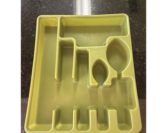 Rubbermaid bestickhållare avokadogrön bestickbricka 2922 Vintage