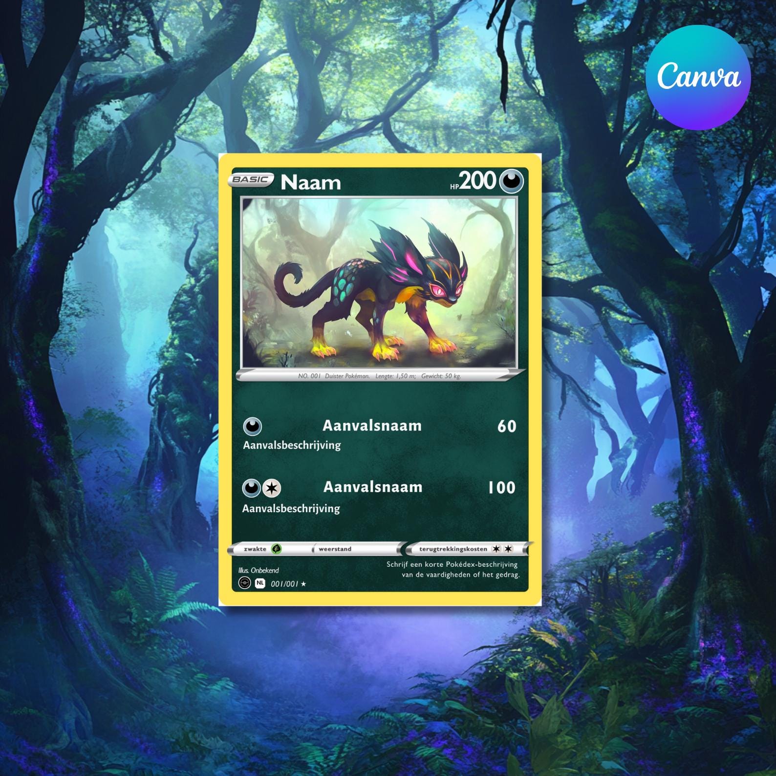canva pokemon card Custom Pokmon Template, Editable TCG Card, Personalized Trading Card, DIY Pokmon Gift, Pokmon-Inspired Template for Family&Kid Create Your Own Pokmon Card