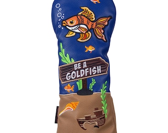 Geborduurde hoes golfclub: 'Be A Goldfish'-ontwerp