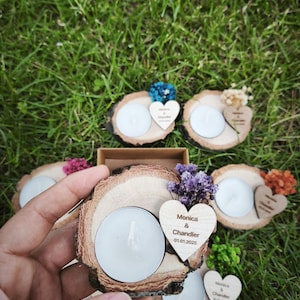 Wedding Party Favors for Guests in bulk | Wedding Bulk Favors | Rustic Wedding Favors | Candle Favors | Tealight Holders | Thank You Favors