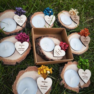 Wedding Party Favors for Guests in bulk | Wedding Bulk Favors | Rustic Wedding Favors | Candle Favors | Tealight Holders | Thank You Favors