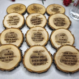 Wedding Coaster Favors, Wedding Coasters Wood Personalized, Wedding favors, Wedding Favors for Guests in Bulk, Wedding Gift Coasters, Baby