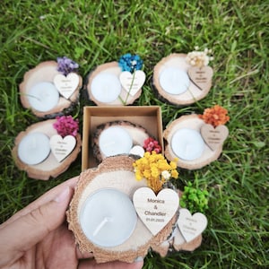 Wedding Party Favors for Guests in bulk | Wedding Bulk Favors | Rustic Wedding Favors | Candle Favors | Tealight Holders | Thank You Favors