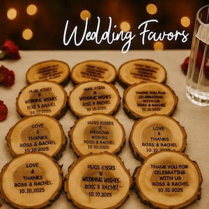 Wedding Coaster Favors, Wedding Coasters Wood Personalized, Wedding favors, Wedding Favors for Guests in Bulk, Wedding Gift Coasters, Baby