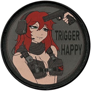 Trigger Happy anime girl military airsoft velcro patch