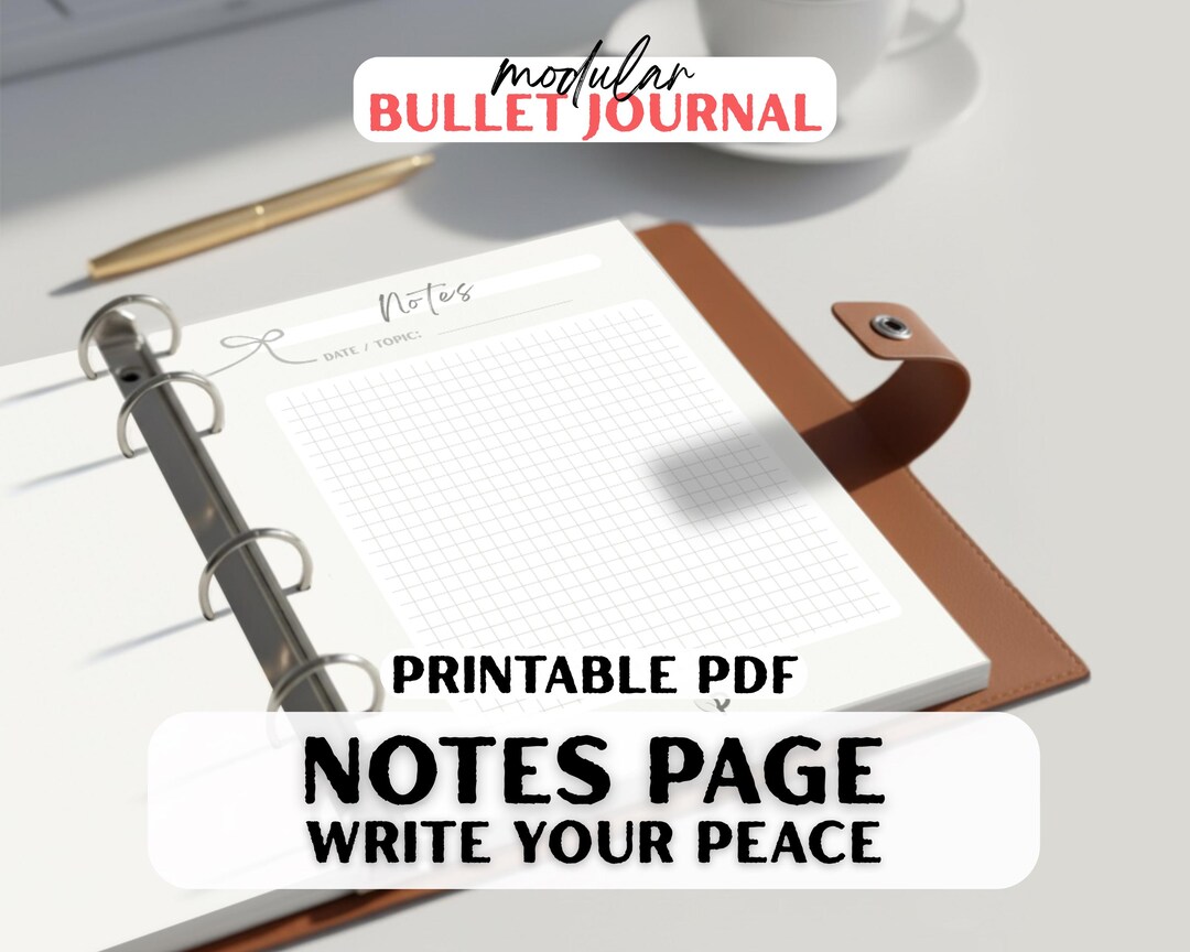 Printable Notes Page Template | Lined, Grid, Dotted (digital PDF) - Etsy