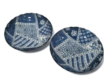 Richard Ginori 1735 Porcelain Side Plates: Blue Floral Border, Set