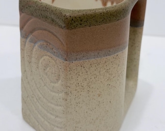 Vintage Signed Rodolfo Padilla Stoneware Mug, Drip glaze, Handmade. Six Available