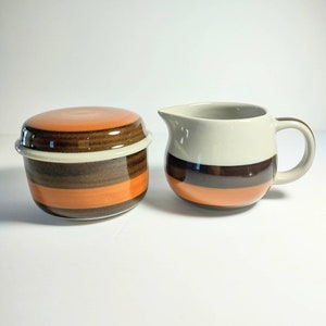 Vintage Retro 1970 Rörstrand Annika by Marianne Westman Creamer and Sugar made in Sweden