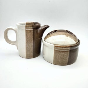 Vintage Mikasa Studio Kiln PF 008 Creamer and Sugar Bowl Set