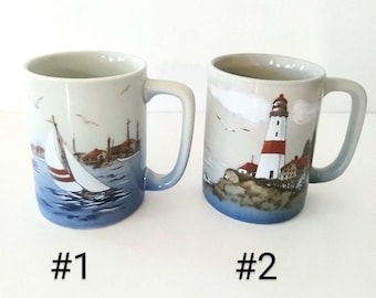 One Vintage Nautical Otagiri Stoneware Mug of Choice