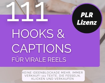 PLR 111 Hooks & Captions for Viral Reels – Editable eBook for Social Media Growth, Engagement Boost, Online Business