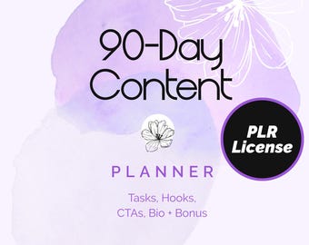 PLR 90-Day Content Planner – Editable eBook with Hooks, CTAs & Posting Ideas for Social Media Growth and Online Business Success