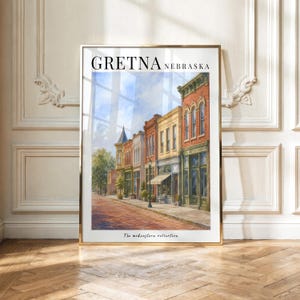 Gretna Nebraska Print | Gretna NE Wall Art | Nebraska Pumpkin Patch Home Decor | Midwest Travel Poster | Digital Art