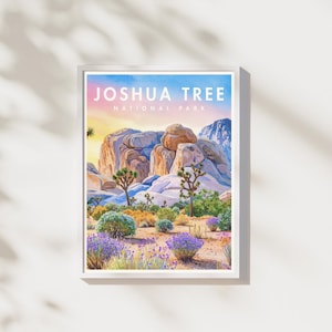 Joshua Tree National Park Print | Desert Landscape Wall Art | National Park Poster | Digital Download | Printable Artwork
