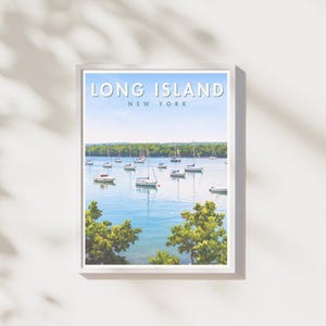 Long Island NY Print | Coastal New York Landscape Wall Art | Travel Poster | Digital Download | Printable Artwork