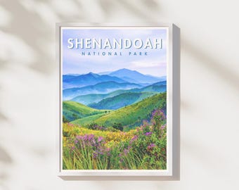 Print van Shenandoah National Park | Landschap van de Blue Ridge Mountains | Poster van het nationale park | Digitale download | Printbare muurdecoratie