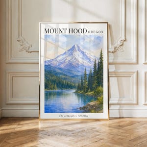 Mount Hood Oregon Print | Oregon Mountain Wall Art | Pacific Northwest Landscape Poster | Cascade Range Decor | Digital Download