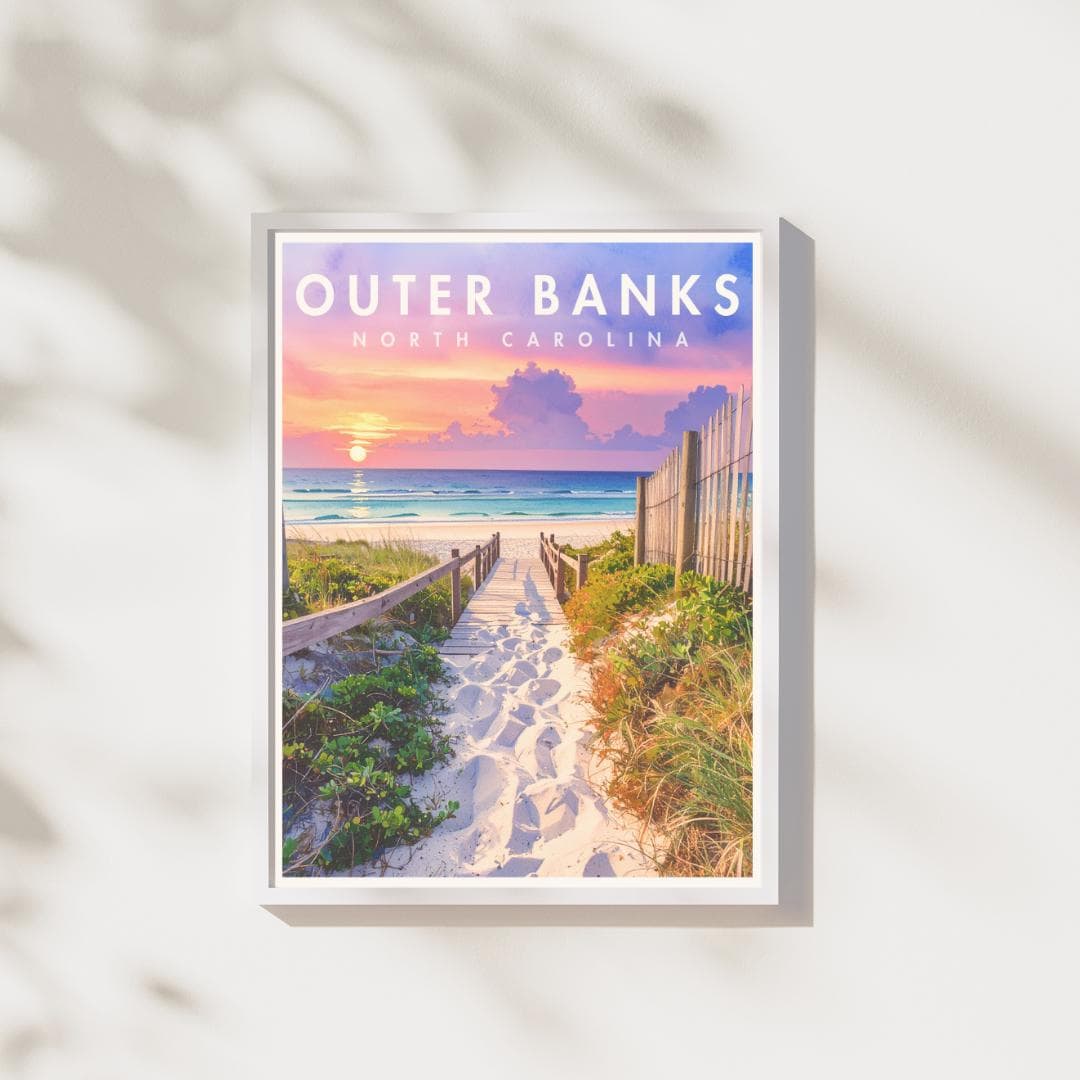 Outer Banks NC Print | Coastal Carolina Beach Wall Art | Seaside Landscape Poster | Digital Download | Printable Artwork