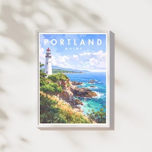 Portland ME Print | Küsten Maine Wandkunst | New England Hafen Poster | Digitaler Download | Portland Dekor | Druckbare Grafik