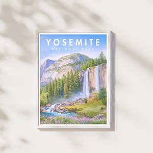 Yosemite National Park Print | National Park Poster | Scenic Landscape | Digital Download | Printable Wall Art