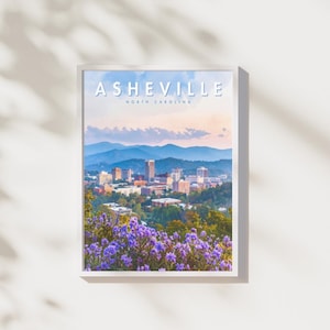 Asheville NC Print | North Carolina Wall Art | Watercolor City Poster | Digital Download | Asheville Decor | Printable Art