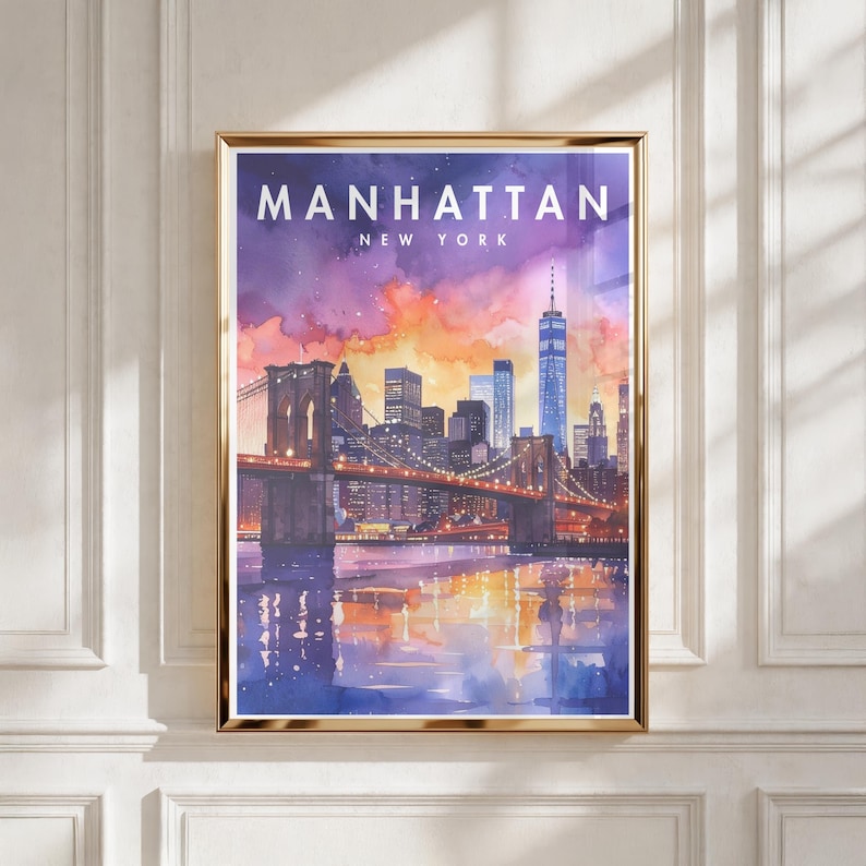 Manhattan New York Print | NYC Skyline Wall Art | New York City ...