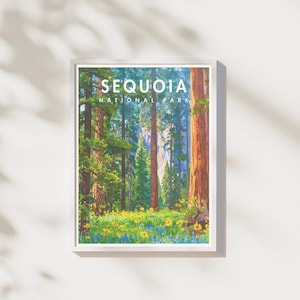 Sequoia National Park Print | Giant Redwood Forest Wall Art | National Park Poster | Digital Download | Printable Artwork