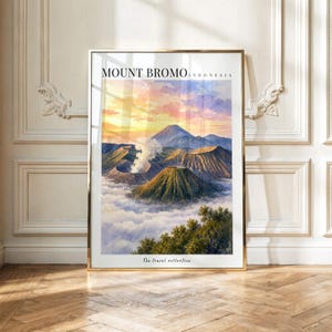 Mount Bromo East Java Print | Tengger Caldera Wall Art | Java Travel Poster | Indonesian Volcano Artwork | Digital Download