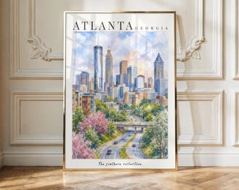 Atlanta Georgia Print | City Skyline Wall Art | Downtown Urban Poster | Southern Cityscape Artwork | Digital Download
