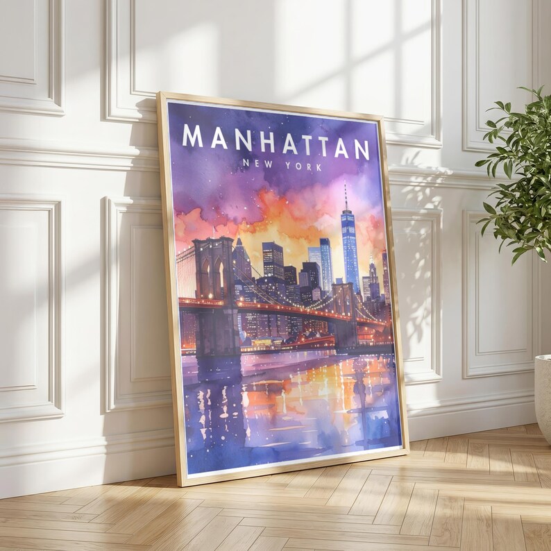 Manhattan New York Print | NYC Skyline Wall Art | New York City ...