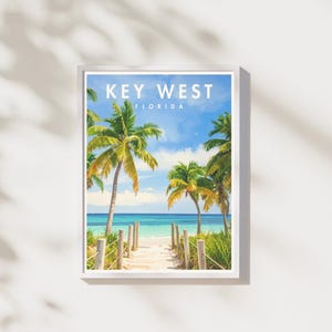 Key West FL Print | Tropical Coastal Wall Art | Island Landscape Poster | Digital Download | Printable Artwork