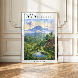 Java Indonesia Print | Borobudur Temple Wall Art | Java Travel Poster | Indonesian City Artwork