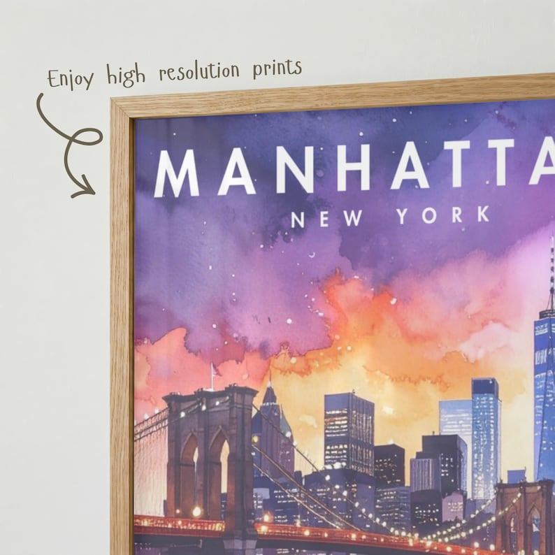 Manhattan New York Print | NYC Skyline Wall Art | New York City ...